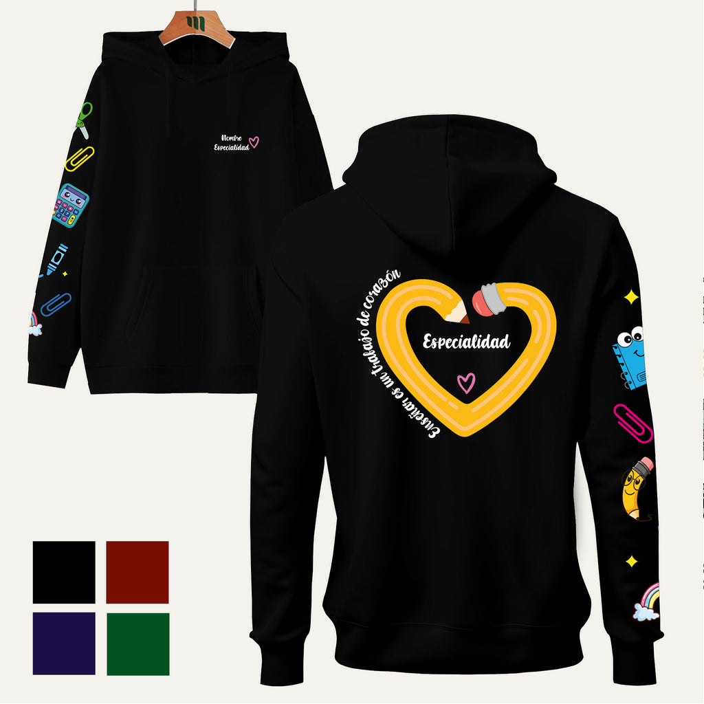 Poleron Educadora Lapiz Corazon